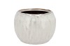 IRON STONE WHITE BALL POT 18X18X14CM NM