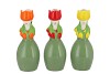 LUCY SUMMER GREEN ORANGE MIX VASE TULIP WOMAN ASS 9X8X22 NM