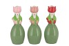 LUCY SUMMER GREEN PINK MIX VASE TULIP WOMAN ASS 9X8X22CM NM