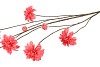 SILK DAHLIA BRANCH RED 125CM NM