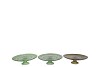 DAYAH SUMMER GREEN MIX GLASS PLATE ON FOOT 20X8CM ASS P/1 NM