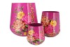 JUNE TROPICAL FUCHSIA VASE IRON S/3 22X23CM/30X35CM/44X45CM