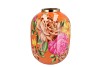 JUNE TROPICAL ORANGE VASE FLOWER IRON 28X28X36CM