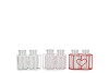 POLLY RED MIX METAL RACK 2 GLASS ROUND ASS 13X7X8CM NM