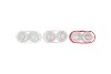 POLLY RED MIX METAL RACK 2 GLASS ROUND ASS 13X7X8CM NM