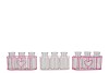 POLLY PINK MIX METAL RACK 3 GLASS ROUND ASS 19X7X8CM NM