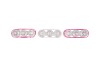 POLLY PINK MIX METAL RACK 3 GLASS ROUND ASS 19X7X8CM NM