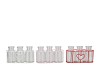 POLLY RED MIX METAL RACK 3 GLASS ROUND ASS 19X7X8CM NM