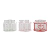 POLLY RED MIX METAL RACK CIRCLE 3 GLASS ROUND ASS 14X8CM NM