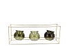 POLLY SUMMER GREEN MIX METAL RACK 3 GLASS ASS 35X11X13CM NM