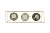 POLLY SUMMER GREEN MIX METAL RACK 3 GLASS ASS 35X11X13CM NM