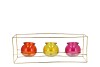 POLLY DUTCH ORANGE MIX METAL RACK 3 GLASS ASS 35X11X13CM NM