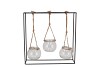POLLY BLACK METAL RACK 3 GLASS HANGING 28X8X29CM NM