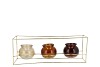 POLLY NATURAL BROWN MIX METAL RACK 3 GLASS ASS 35X11X13CM NM