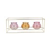 POLLY DREAMY PASTEL MIX METAL RACK 3 GLASS ASS 35X11X13CM NM