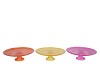 DAYAH ORANGE MIX GLASS PLATE ON FOOT 25X9CM ASS P/1 NM