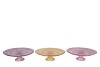 DAYAH PASTEL MIX GLASS PLATE ON FOOT 25X9CM ASS P/1 NM