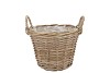 RATTAN KUBOO PLANTER WITH HANDLE ROUND 25X19CM