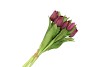 SILK TULIP BOUQUET 7X PURPLE 17X30CM