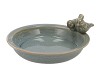 IRON STONE BIRD BOWL GLAZED LIGHT BLUE 33X5CM