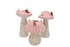 BIRD MUSHROOM VASE PINK ASS 14X14X20CM NM