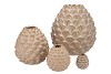 MIKA COZY SAND VASE PINECONE EDGE 15X15CM