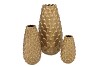 MIKA MAJESTIC GOLD VASE LONG PINECONE EDGE 14X25CM