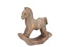 CONCRETE GOLDEN ROCKING HORSE 16X6X18CM