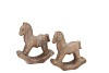 CONCRETE GOLDEN ROCKING HORSE 16X6X18CM