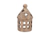 CONCRETE GOLDEN XMAS HOUSE T-LIGHT 17X12X27CM