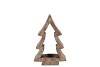 CONCRETE GOLDEN XMAS TREE T-LIGHT HOLDER 13X7X20CM