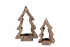 CONCRETE GOLDEN XMAS TREE T-LIGHT HOLDER 13X7X20CM