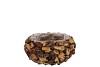 WREATH WOOD BROWN PLANTER WITH BOTTOM 10X10X10CM