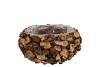 WREATH WOOD BROWN PLANTER WITH BOTTOM 14X16X13CM