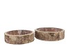 NATURE BIRCH PLANTER ROUND S/2 20X20X6CM/25X25X7CM