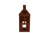 RUSTY SCOTTISH BROWN DECO HOUSE CANDLE 14X31CM