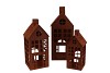 RUSTY SCOTTISH BROWN DECO HOUSE CANDLE 12X25CM