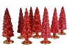 TWINKLE JOLLY RED MIX GLASS TREE SHINY ASS 10X35CM