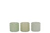 JAZZ NORDIC GREEN T-LIGHT STRUCTURE ASS 7X7CM