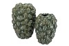 MILOU MAJESTIC GREEN VASE ACORNS ALLOVER 27X27X38CM