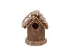 FESTIVE BIRD NEST PINE MOSS WITH SNOW 10X10X12CM