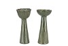 MILOU MAJESTIC GREEN VASE FLOWER ASS 8X8X16CM