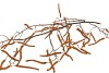 SILK HAZEL BRANCH BROWN 130CM