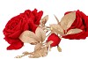 SILK ROSE GOLDIE 5X RED 116CM