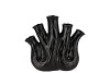AGLIO BLACK VASE OVAL 20X9X19CM NM