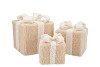 SPARKLE GIFTBOX COZY SAND TEDDY LED S/3 15X18/20X23/25X28CM