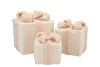 SPARKLE GIFTBOX COZY SAND TEDDY LED S/3 15X18/20X23/25X28CM