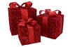 SPARKLE GIFTBOX RED LED S/3 10X11/13X13/15X17CM NM