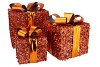 SPARKLE GIFTBOX BROWN LED S/3 10X11/13X13/15X17CM NM