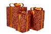SPARKLE GIFTBOX BROWN LED S/3 15X25/20X35/25X42CM NM